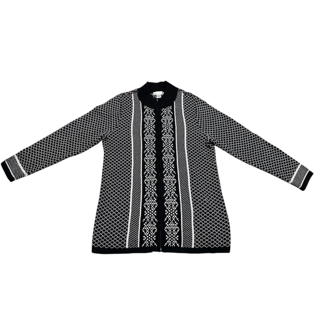 CJ Banks Monochrome Knit Cardigan
